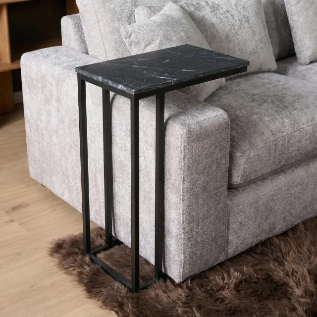 Starfurn Bijzettafel Slider - Zwart - 30x40x73 cm