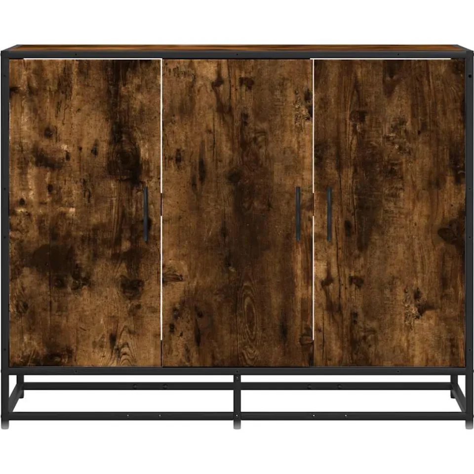 vidaXL Dressoir 94x35x76 cm bewerkt hout gerookt eikenkleurig, foto 4