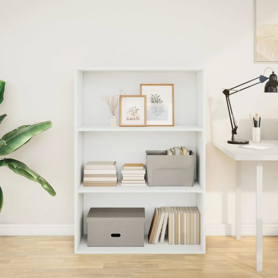 vidaXL Boekenkast 80x30x114 cm bewerkt hout wit, foto 2
