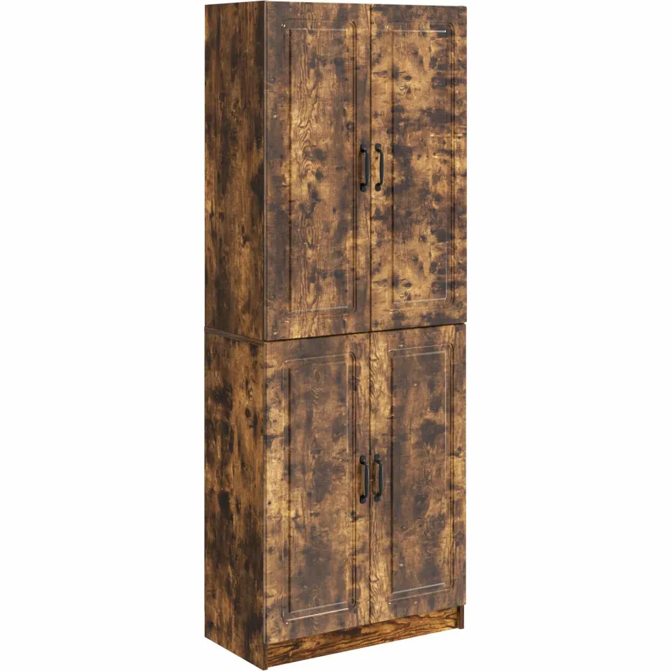 vidaXL Kastenset 2 st Gerookt eiken 66 x 34,5 x 87 cm Bewerkt hout, foto 3