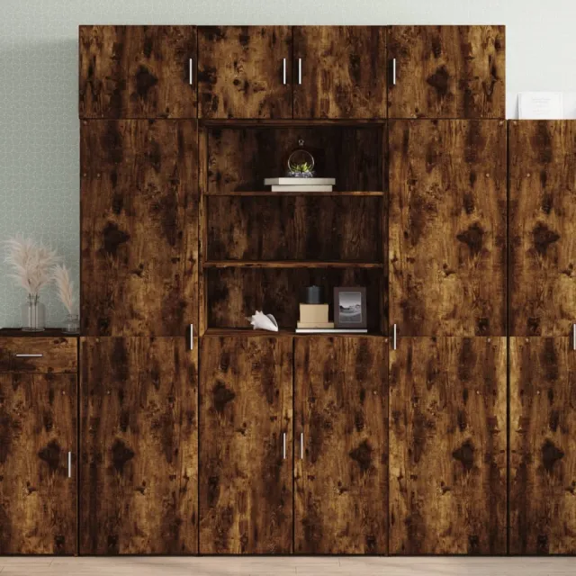 vidaXL Opbergkast 80x42,5x225 cm bewerkt hout gerookt eikenkleur