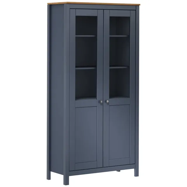 vidaXL Hoge kast Hill 85x37x170,5 cm massief grenenhout grijs
