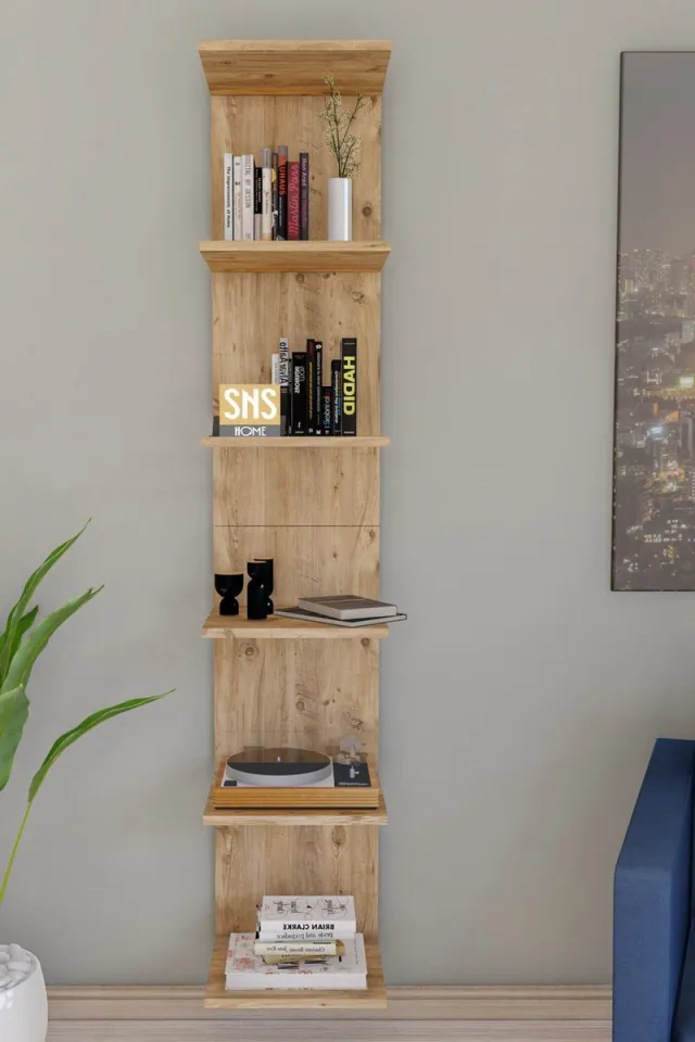 Bofigo Boekenkast - Wandplank - Pijnboom Grenen - 180x35x30 cm