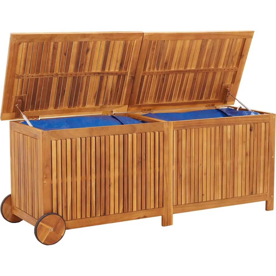 vidaXL Tuinbox met wieltjes 150x50x58 cm massief acaciahout Bruin