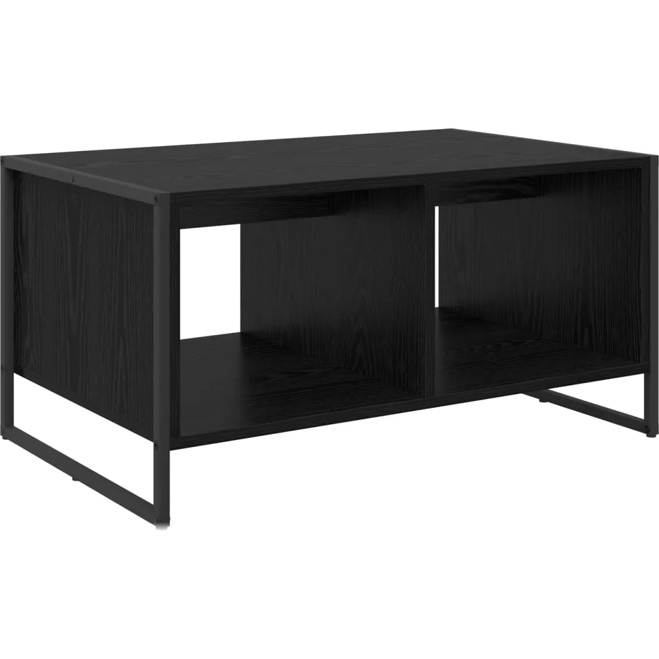 vidaXL Salontafel Zwart Eiken 80 x 50 x 40 cm Bewerkt hout, foto 3