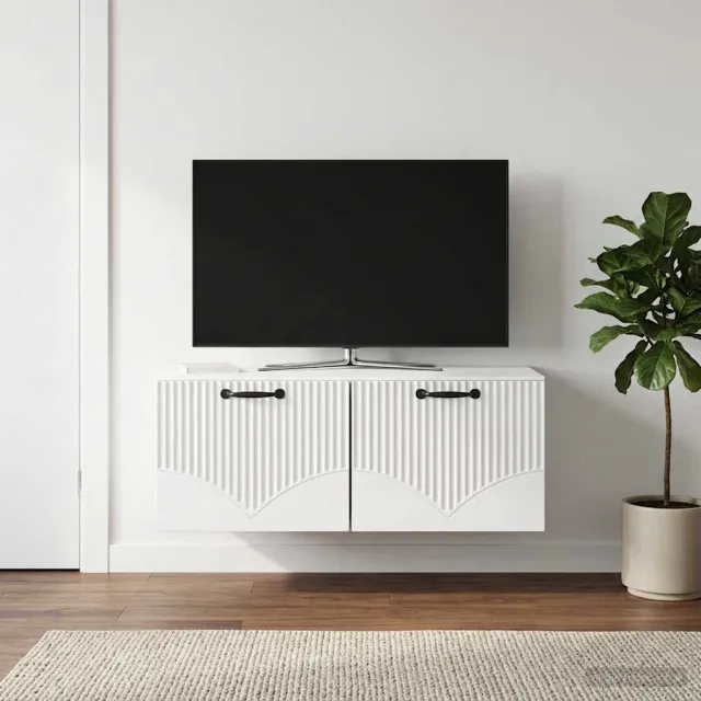 vidaXL Wandbeugel TV-kast Hoogglans Wit 78,5 x 41 x 30 cm Bewerkt hout, foto 2