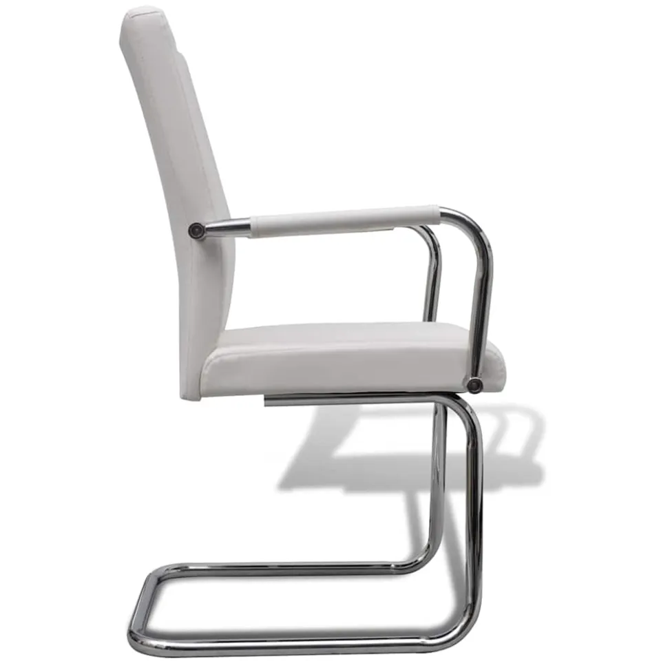 vidaXL Eetkamerstoelen 6 st kunstleer wit, foto 4