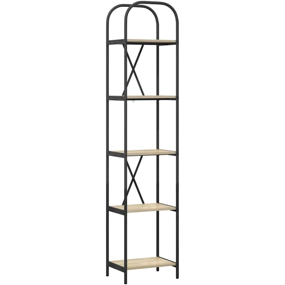 vidaXL Boekenkast 5-laags 40 x 30 x 183 cm Bewerkt hout Sonoma Eiken, foto 3