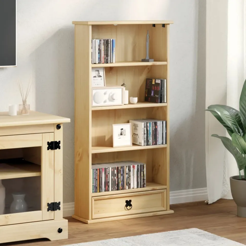 vidaXL Cd-kast Corona 52x17,5x103 cm massief grenenhout bruin, foto 2