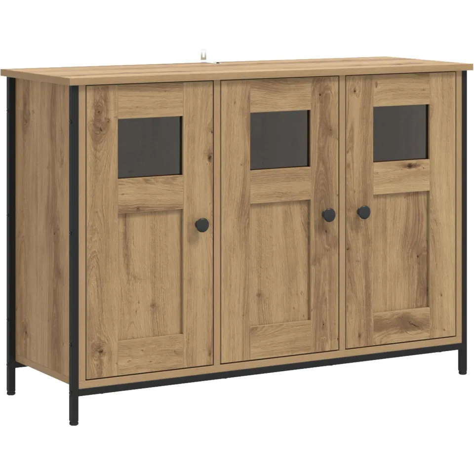 vidaXL Dressoir Artisanaal eiken 100 x 35 x 70 cm Bewerkt hout, foto 3