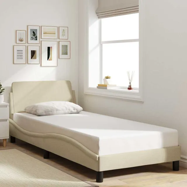 vidaXL Bedframe met hoofdeinde "Dover" 80x200 cm stof crème