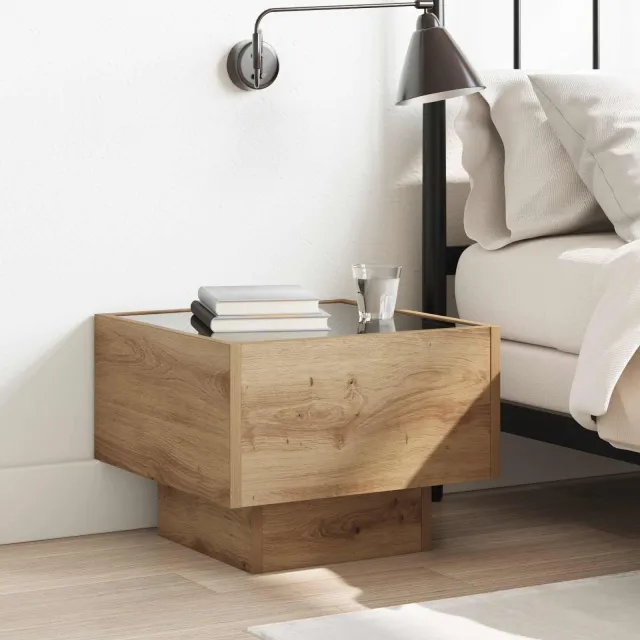 vidaXL Salontafel Artisan Eiken 40 x 40 x 30 cm Bewerkt hout, foto 2