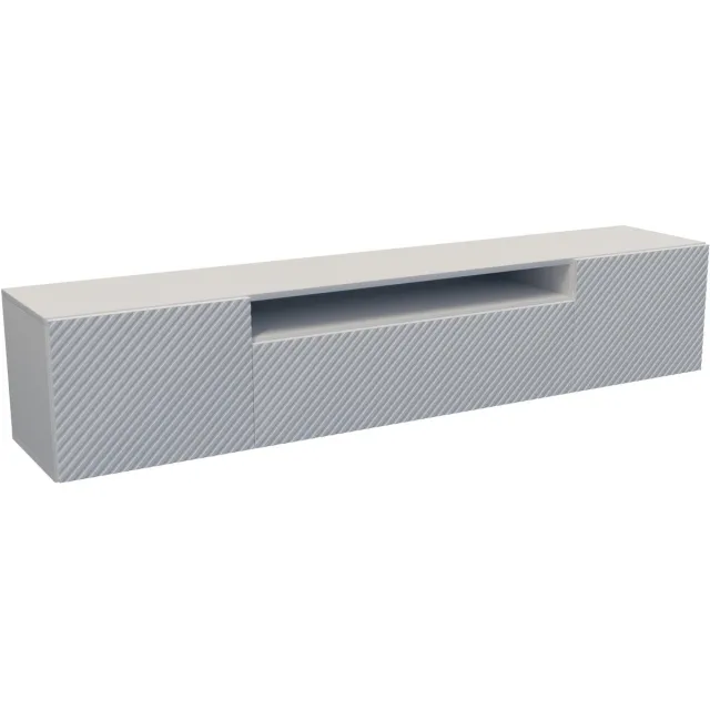 Margaret Hadas24 Tv-kast Kaja, woonwand, lowboard, tv-standaard, woonwand, woonkamer, tv-meubel, woonkamermeubilair, televisie, highboard, tv-kast, tv-lowboard, 200 cm, 3 deuren, wit