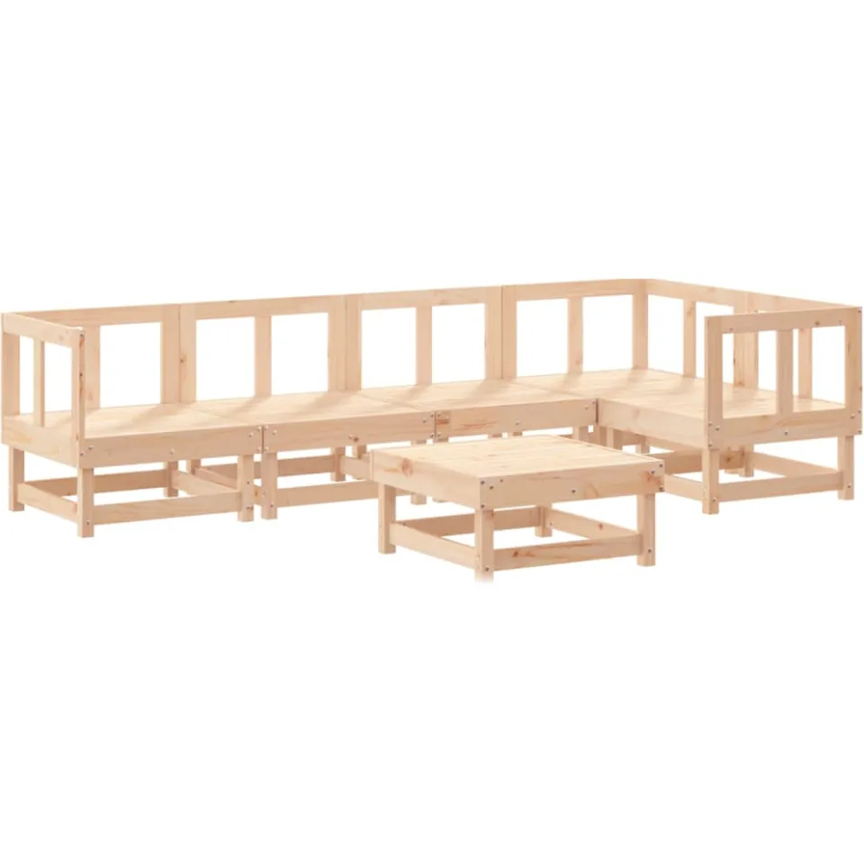 vidaXL 6-delige Loungeset massief grenenhout bruin, foto 3