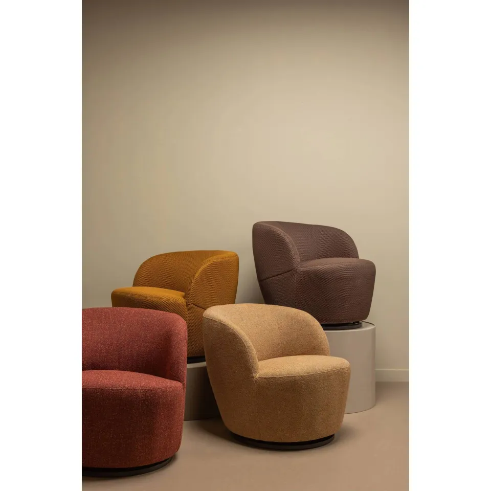 WOOOD Serra Draaifauteuil - Melange Stof - Naturel - 68x70x77, foto 2