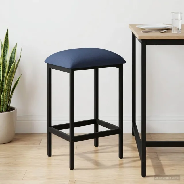 vidaXL Barkruk Blauw 40 x 32 x 74 cm Bewerkt hout, foto 2