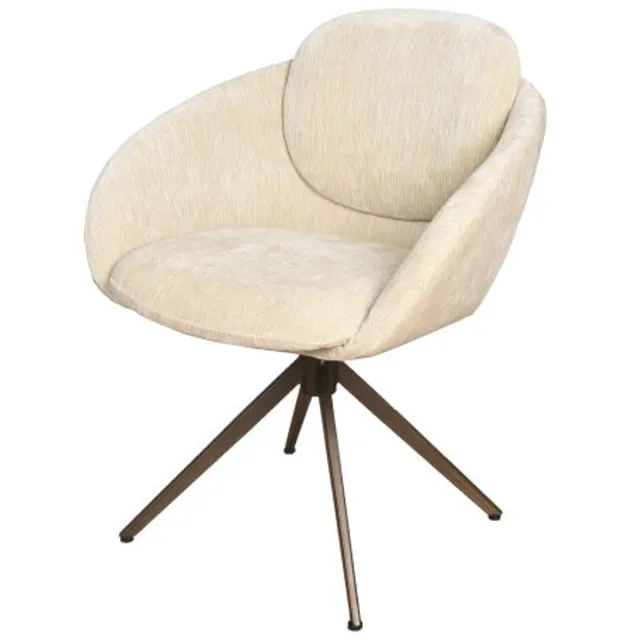 Moods Collection Eetkamerstoel Nice poot Moon 360 anodic brown - be straight nature 01 Naturel