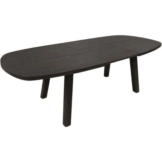 Meubelplaats Eettafel Lindholm Deens ovaal uitschuifbaar eiken 180/240 cm - Intense Black Zwart