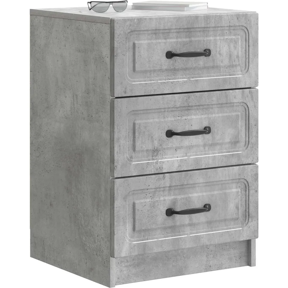 vidaXL Nachtkastje Betongrijs 43 x 41 x 63,5 cm Bewerkt hout