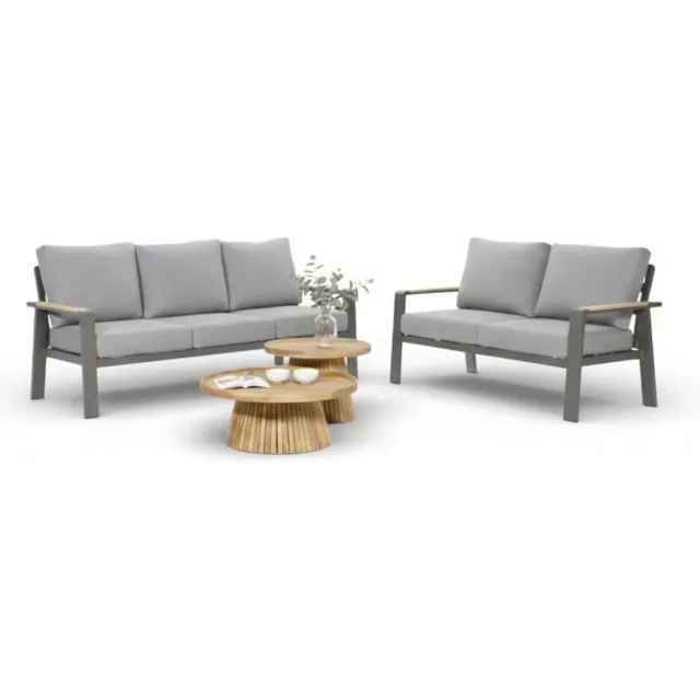 Belito Birmingham Loungeset Nr. 9 – Antraciet Aluminium – 5 Personen Grijs