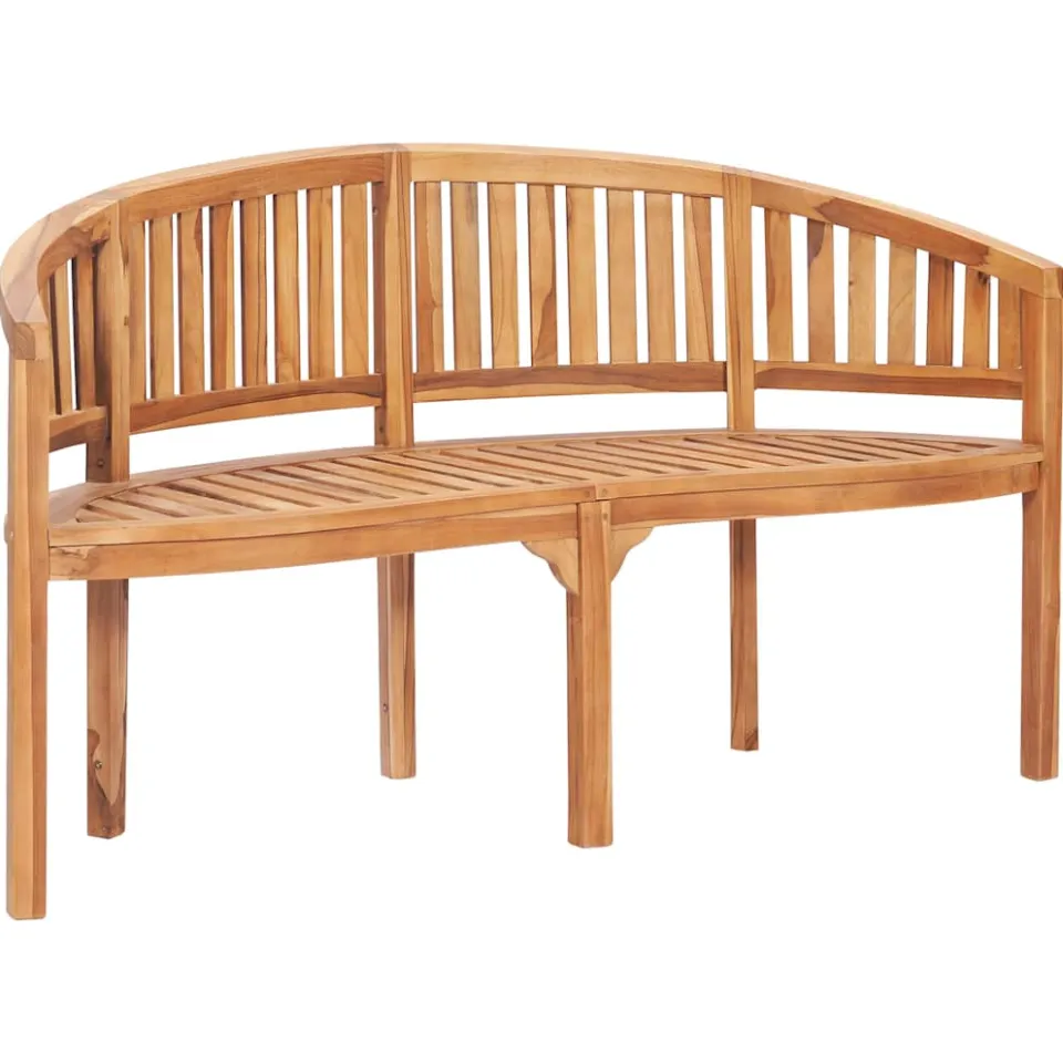 vidaXL 3-delige Loungeset banaanvormig massief teakhout bruin, foto 4