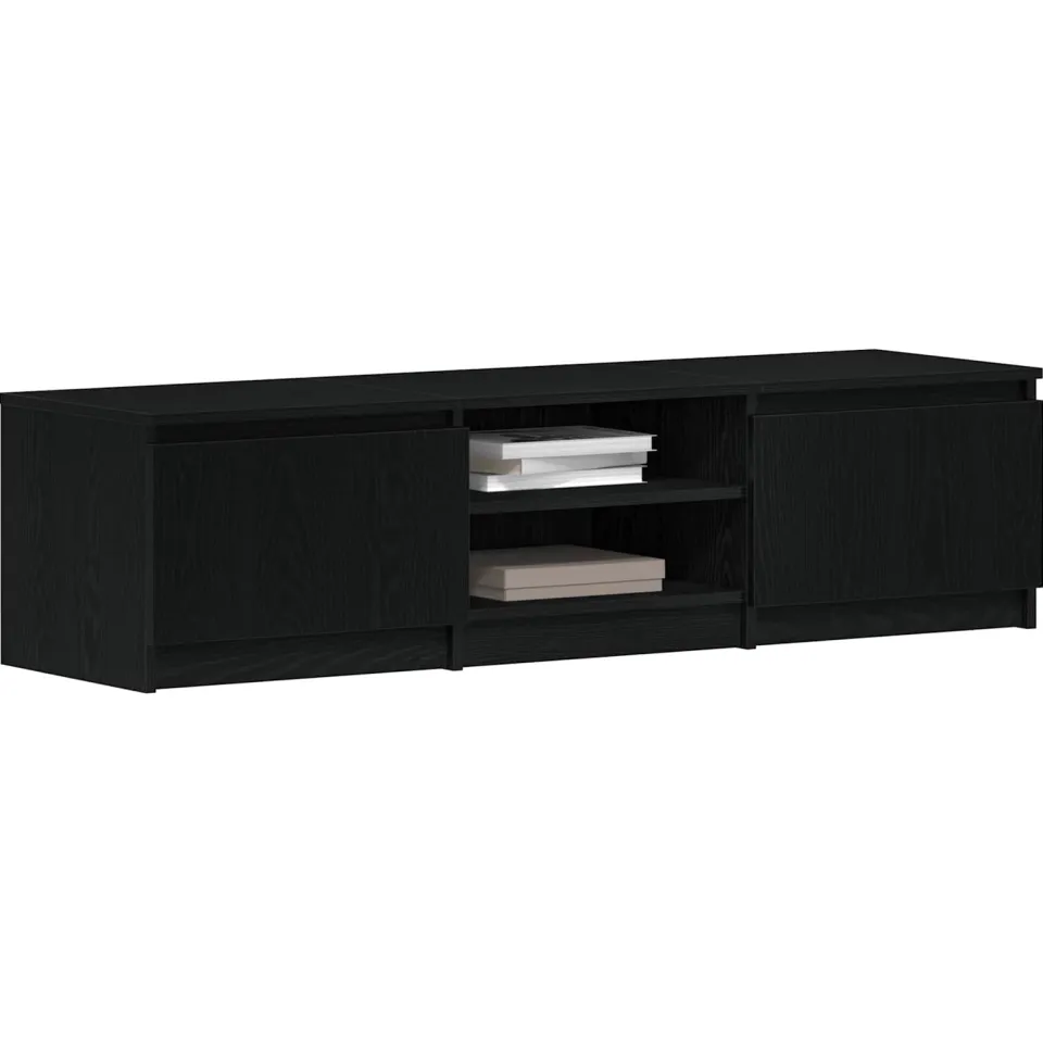 vidaXL TV-meubel Zwart Eiken 140x40x36 cm Bewerkt Hout