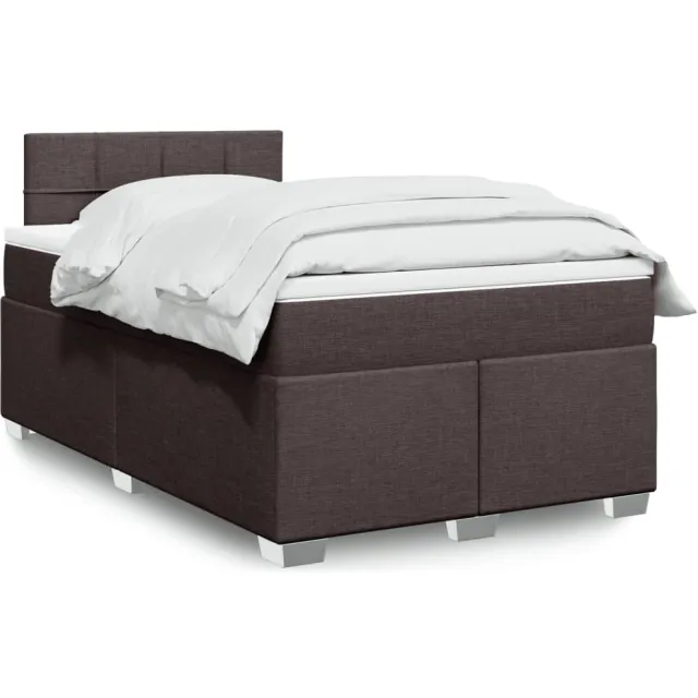 vidaXL Boxspring met matras stof donkerbruin 120x190 cm bruin