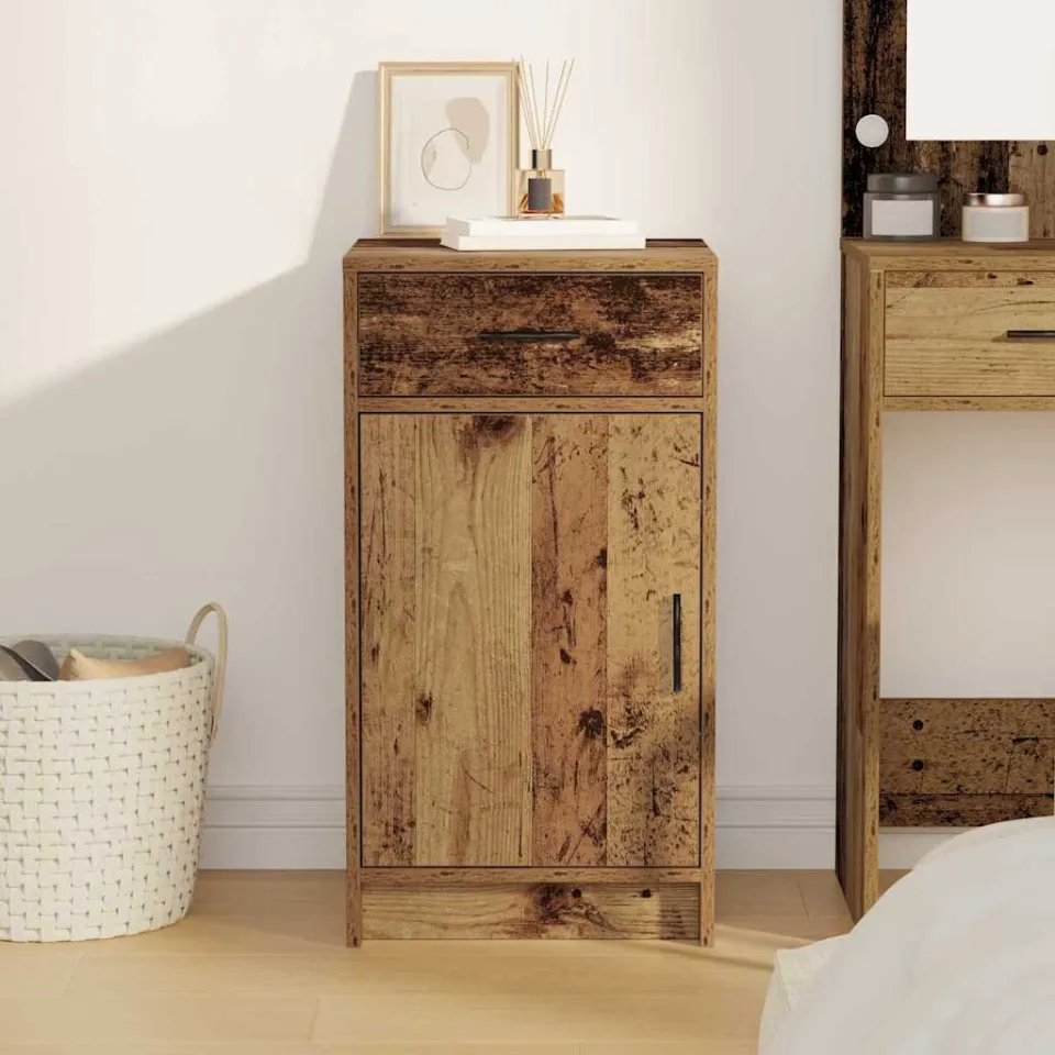 vidaXL Dressoir Oudhout 40 x 40,5 x 75 cm Bewerkt hout bruin, foto 3