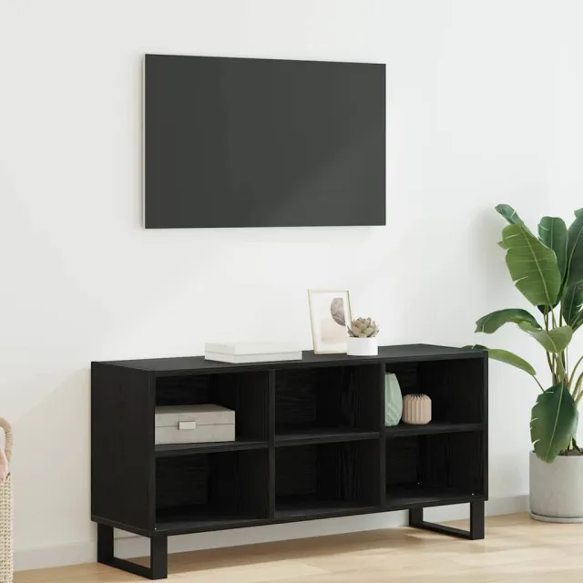 vidaXL TV-kast 103,5 x 30 x 50 cm Zwart Eiken Bewerkt hout