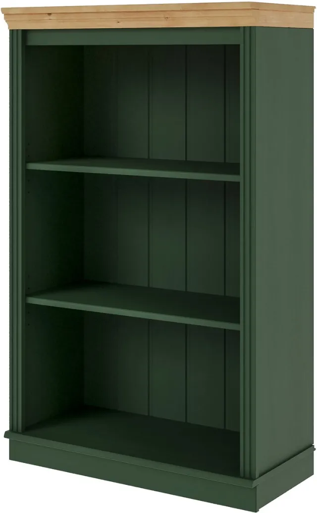 Notio Living Anita-Boekenkast laag in dennengroene was Groen stain wax