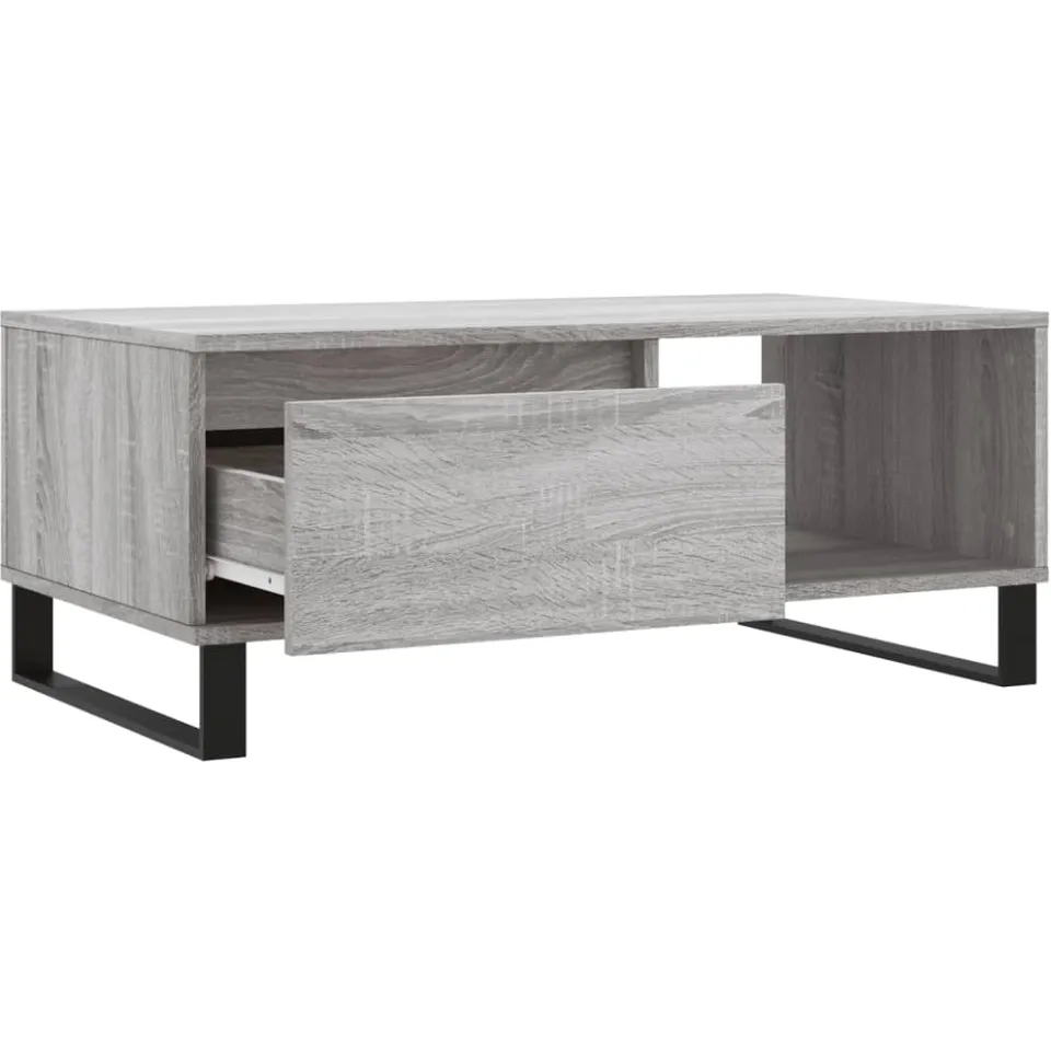 vidaXL Salontafel 90x50x36,5 cm bewerkt hout grijs sonoma, foto 4