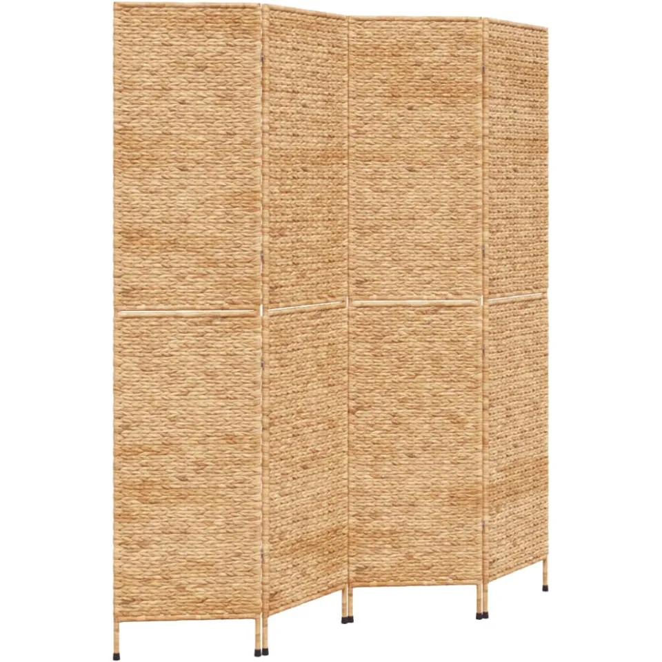 vidaXL Kamerscherm met 4 panelen 163x180 cm waterhyacint bruin, foto 3
