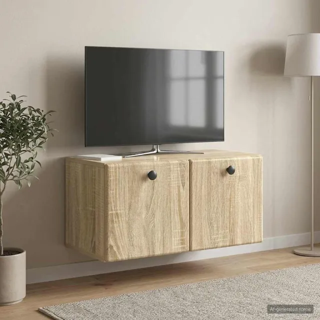 vidaXL Wandbeugel TV-kast 59,5 x 31 x 30 cm Sonoma Eiken Bewerkt hout Bruin