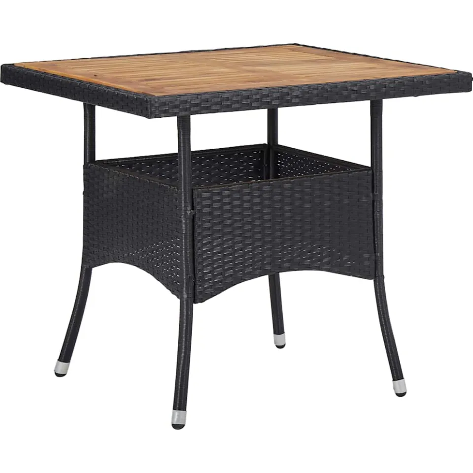 vidaXL 5-delige Tuinset poly rattan en acaciahout zwart, foto 3
