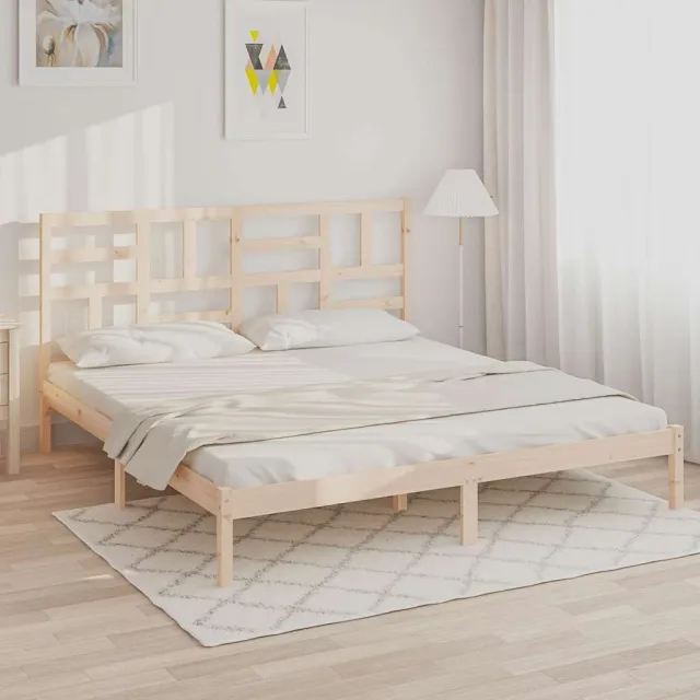 vidaXL Bedframe zonder matras massief hout 180x200 cm Bruin