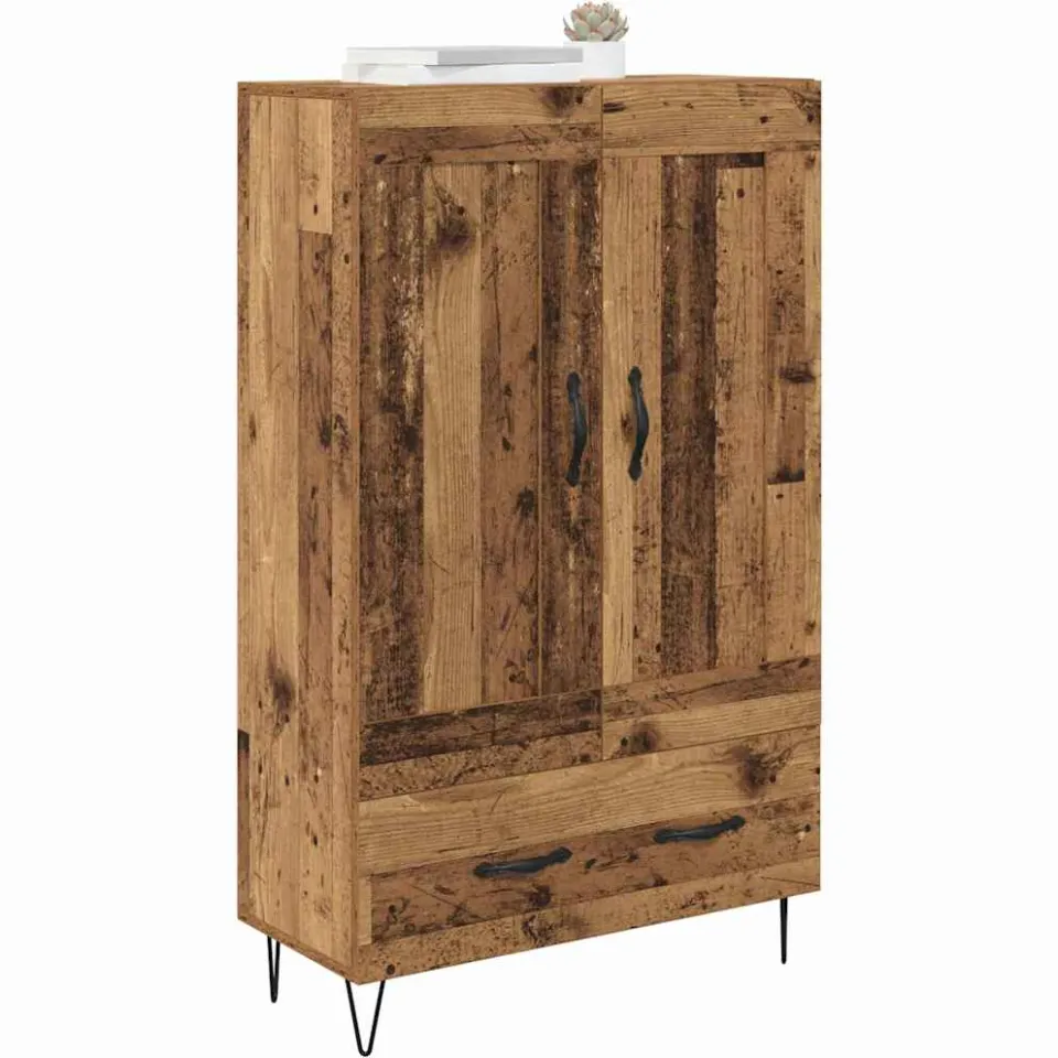 vidaXL Highboard Oud Hout 69,5 x 31 x 115 cm Bewerkt hout Bruin