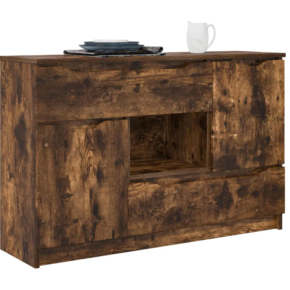 vidaXL Dressoir Gerookt eiken 100 x 30 x 65,6 Bewerkt hout Bruin