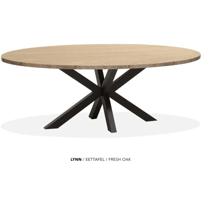 Maxfurn Lynn - Ovale eettafel Lynn | Zeer krasvast | Kleur: Fresh Oak | Afm. 180x102cm Natuurlijk eiken