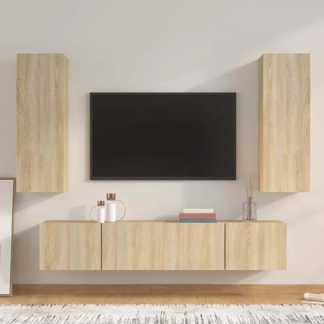 vidaXL 4-delige Tv-meubelset bewerkt hout sonoma eikenkleurig, foto 2