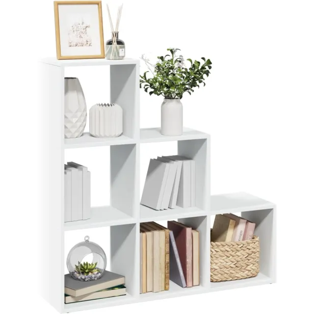 vidaXL Kamerverdeler Boekenkast 3-laags Wit 99x29x99 cm Bewerkt Hout