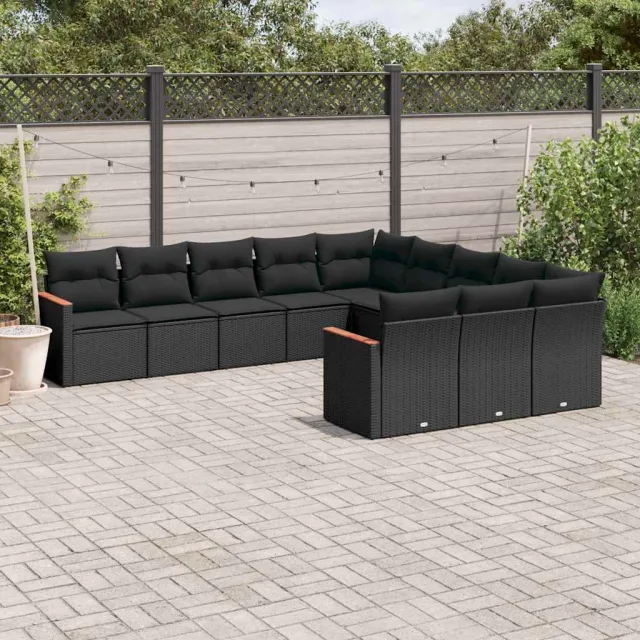 vidaXL Patio Sofa Set 11-zits Black, foto 2