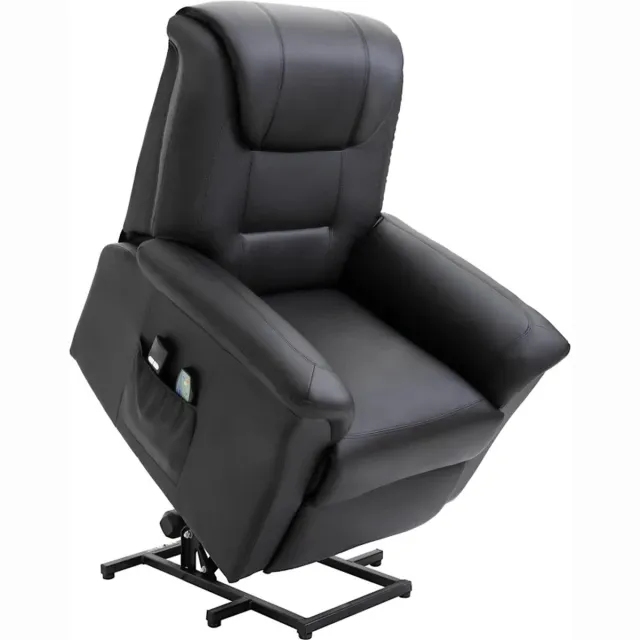 GranMaison Massagestoel - Relaxfauteuil - Zetel - Sta op stoel elektrisch - Stof - 1 persoons - Met armleuning - Zeer comfortabel - Elektrisch - Zwart Zwart-4