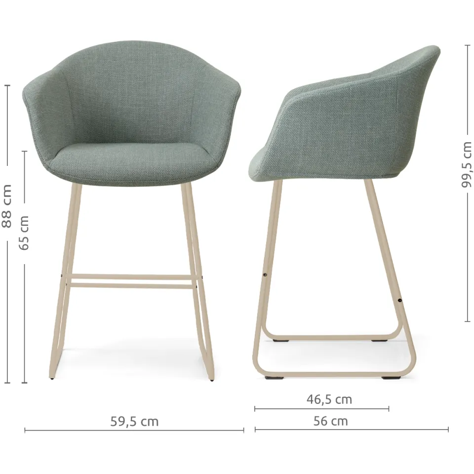 Nolon Nino-Otis barkruk saliegroen - beige onderstel - 65 cm, foto 2