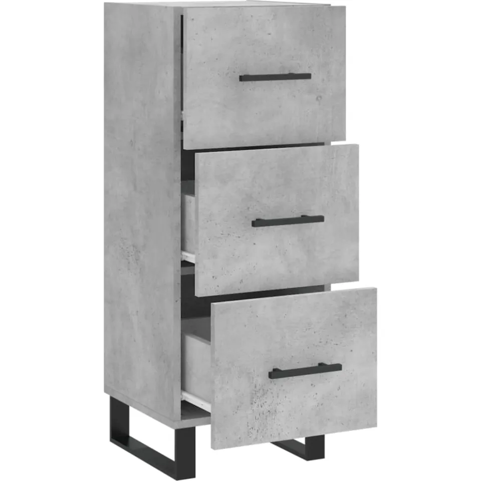vidaXL Dressoir 34,5x34x90 cm bewerkt hout betongrijs