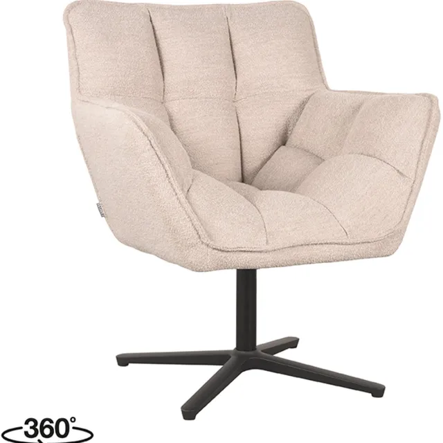 LABEL51 Ian Fauteuil - Naturel - Stof - One Size- Met Armleuning
