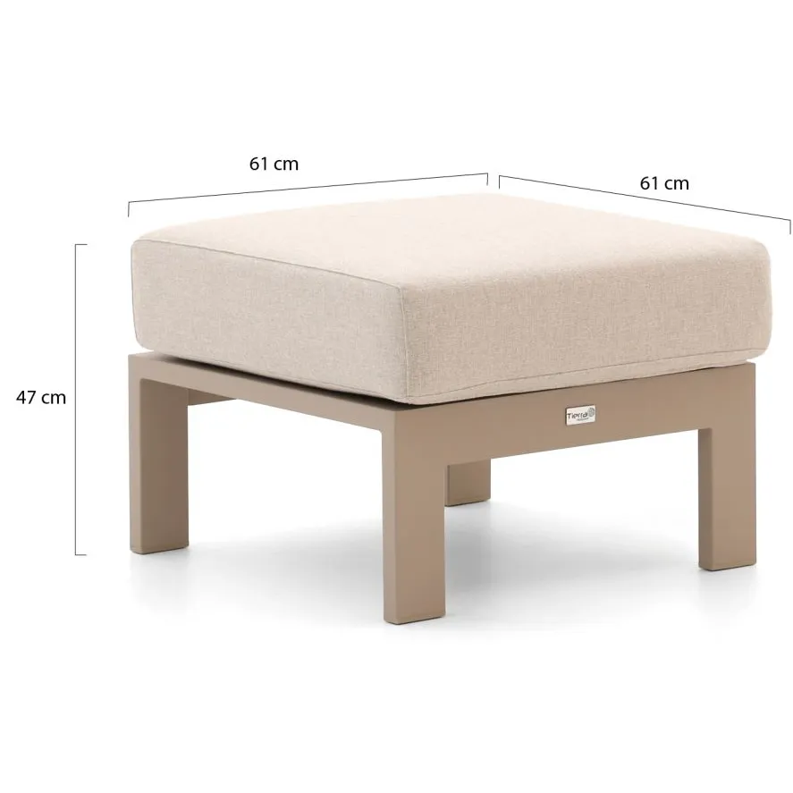 Tierra Outdoor Musone lounge voetenbank 61x61x47cm taupe, foto 2