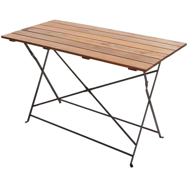 MCW Bier tuintafel MCW-J40, klaptafel tuintafel, horeca kwaliteit acacia MVG-gecertificeerd 120x60cm ~ bruin