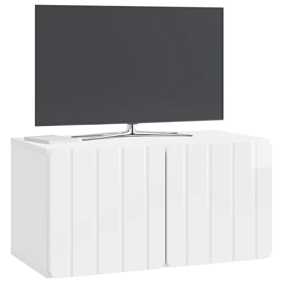 vidaXL Wandbeugel TV-kast 59,5 x 31 x 30 cm Hoogglans Wit Bewerkt hout, foto 3