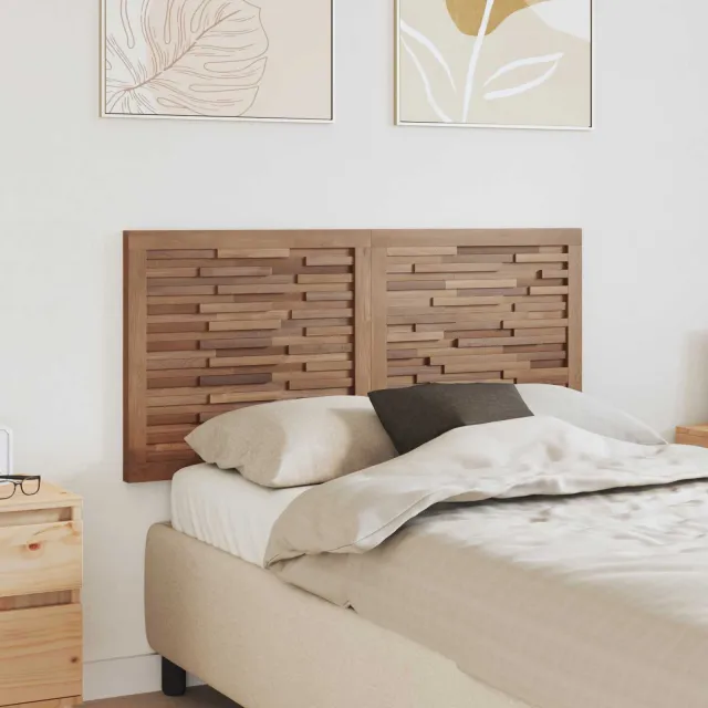 vidaXL Bed Hoofdbord Naturel Massief Teakhout Bruin