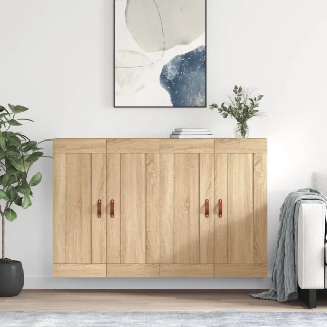 vidaXL Hangkasten 2 st bewerkt hout sonoma eikenkleurig Bruin